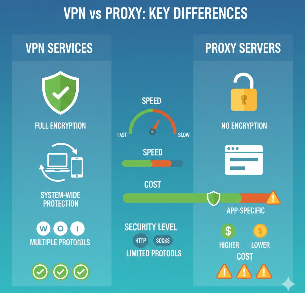 VPN vs Proxy misconceptions explained